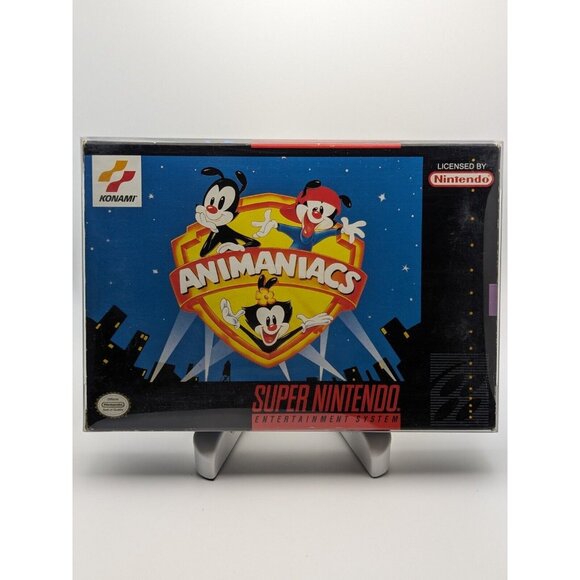 Animaniacs (SNES Super Nintendo, 1991 ) w/ Box & Cart ~ Tested & Works VTG - Picture 1 of 12